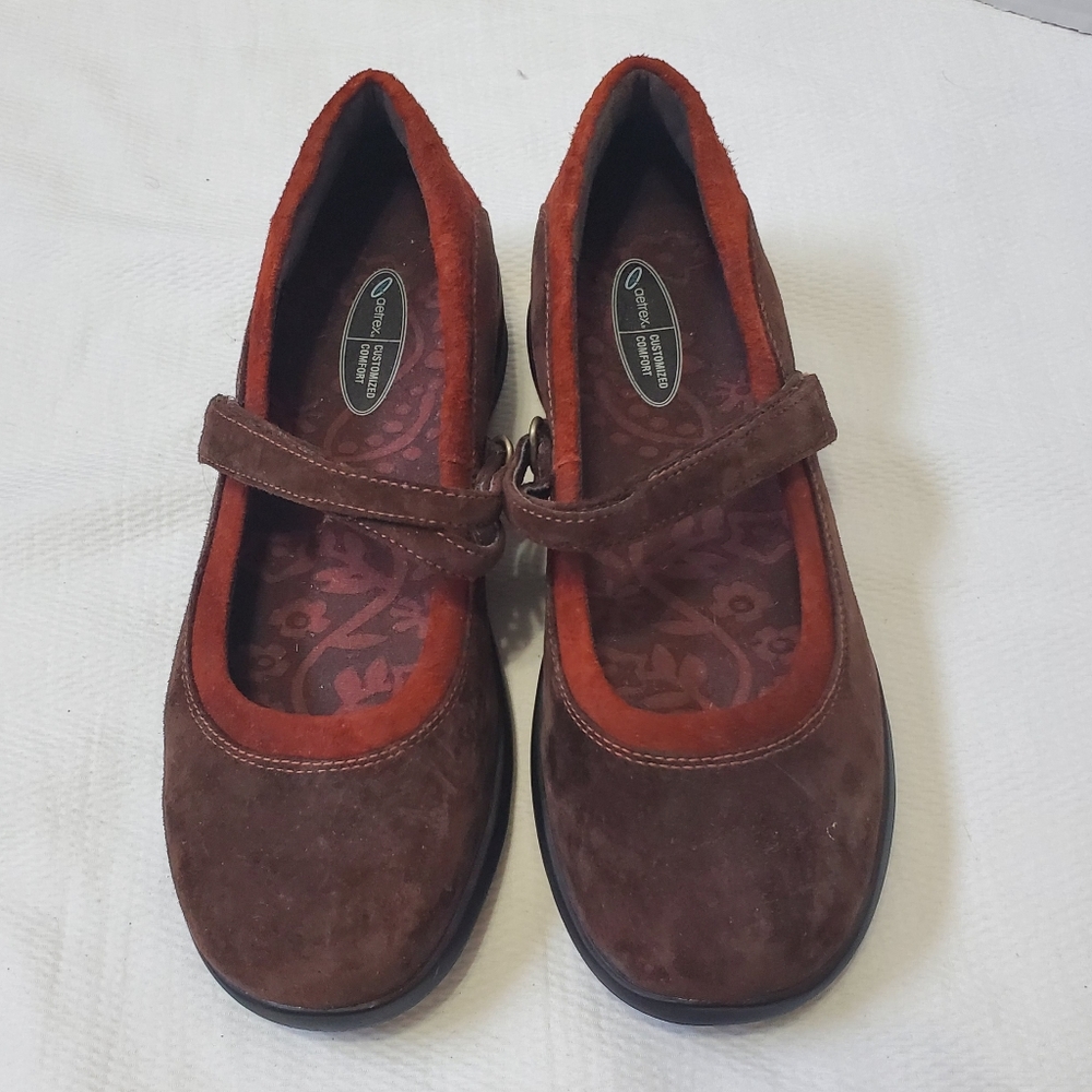 Aertrex Julia Brown Suede Mary Jane Shoes Size 8